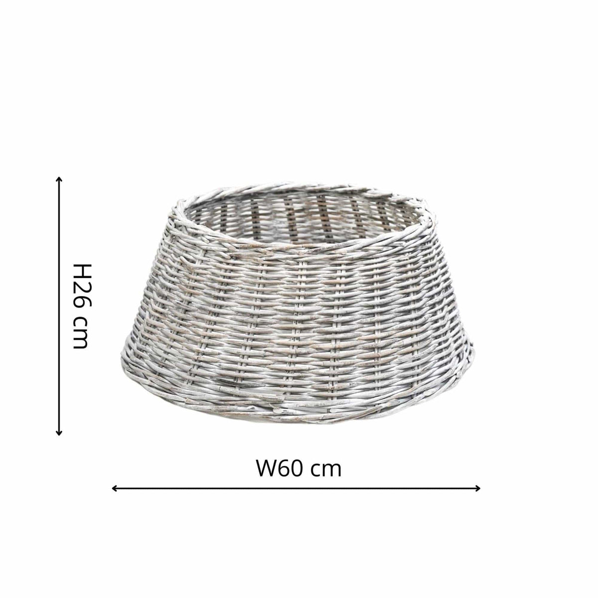 Large Wicker Tree Skirt Round White Sustainable