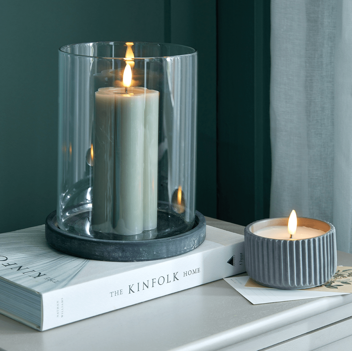 Amalfi Grey Large Hurricane Lantern