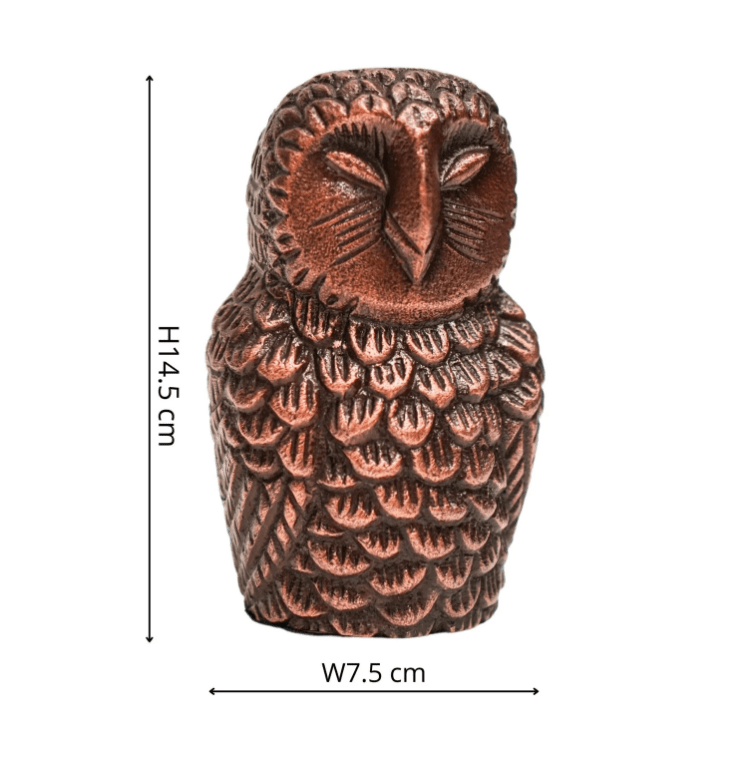 Cast Aluminium Owl Candle Holder - Copper