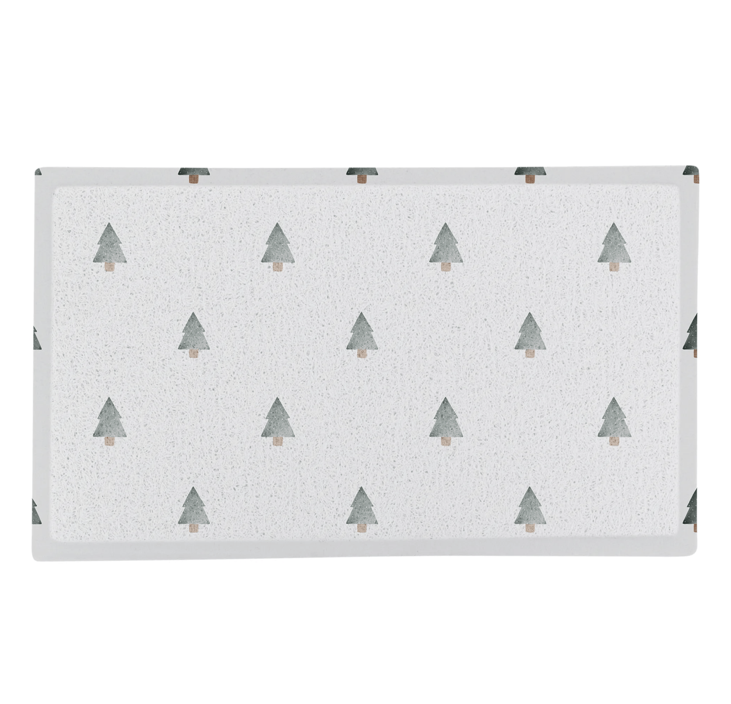 Rectangular white board with tree pattern on a white background