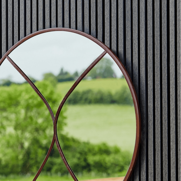Circular Outdoor Mirror Natural Rust