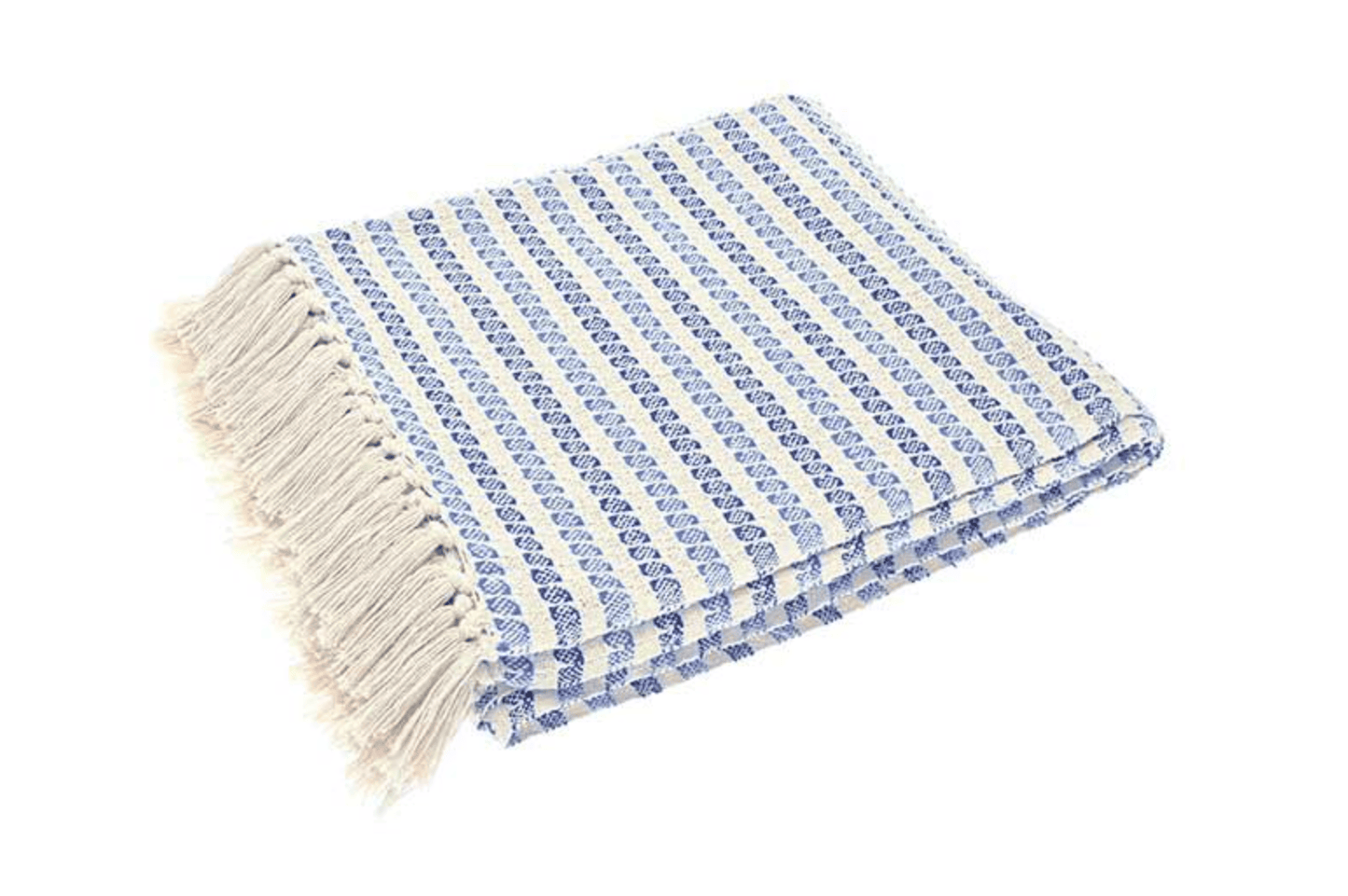 Cowrie Recycled Cotton Blue Throw by Walton & Co