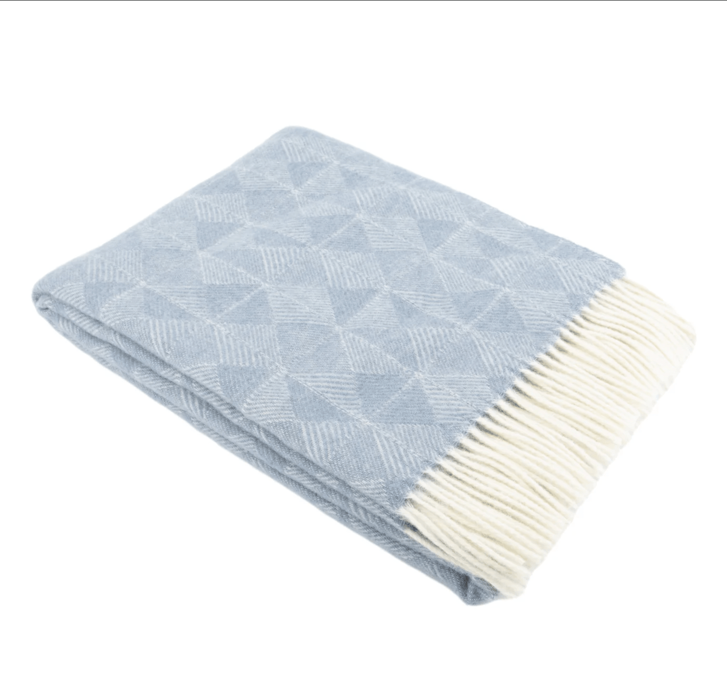 Handmade Wool Blanket Blue Diamond Design Close Up