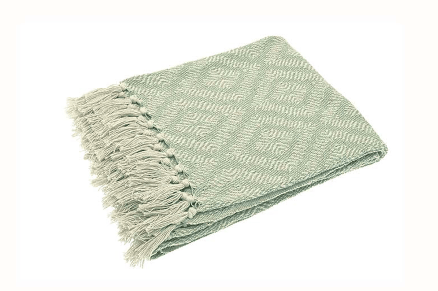 Diamond Design Woven Cotton Throw by Walton & Co