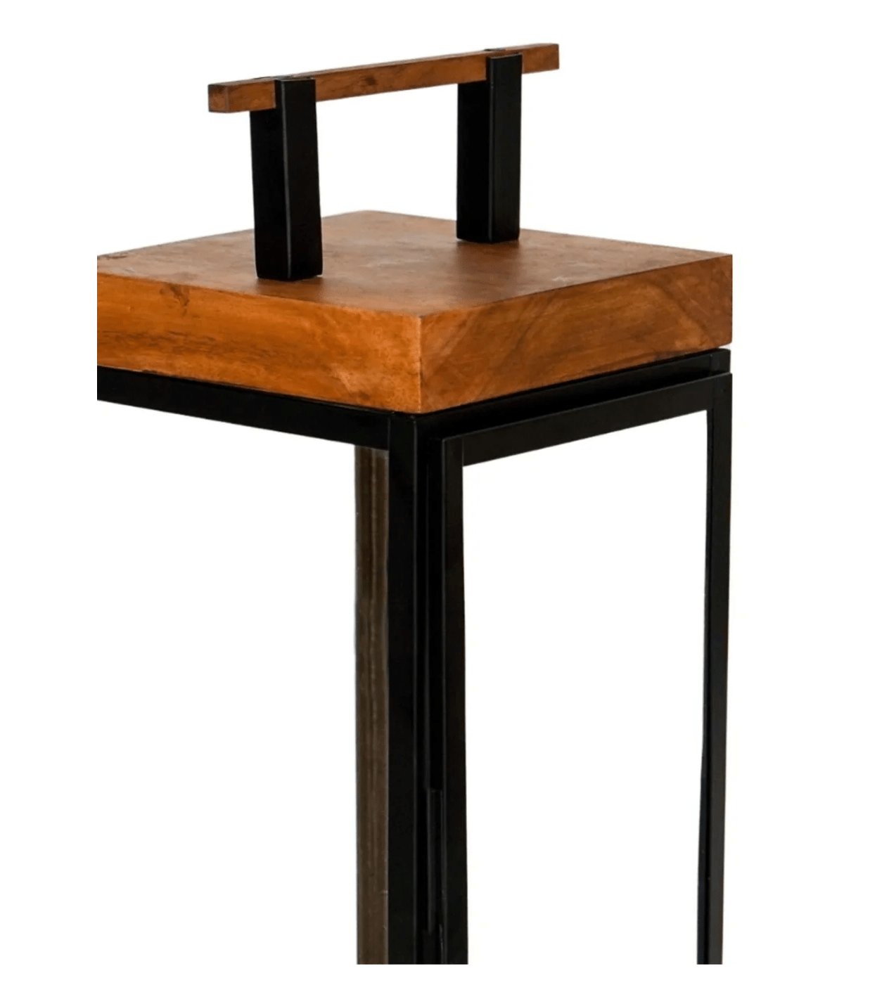 Grace Tall Lantern in Acacia Wood and Black by Ivyline H52 x W15cm