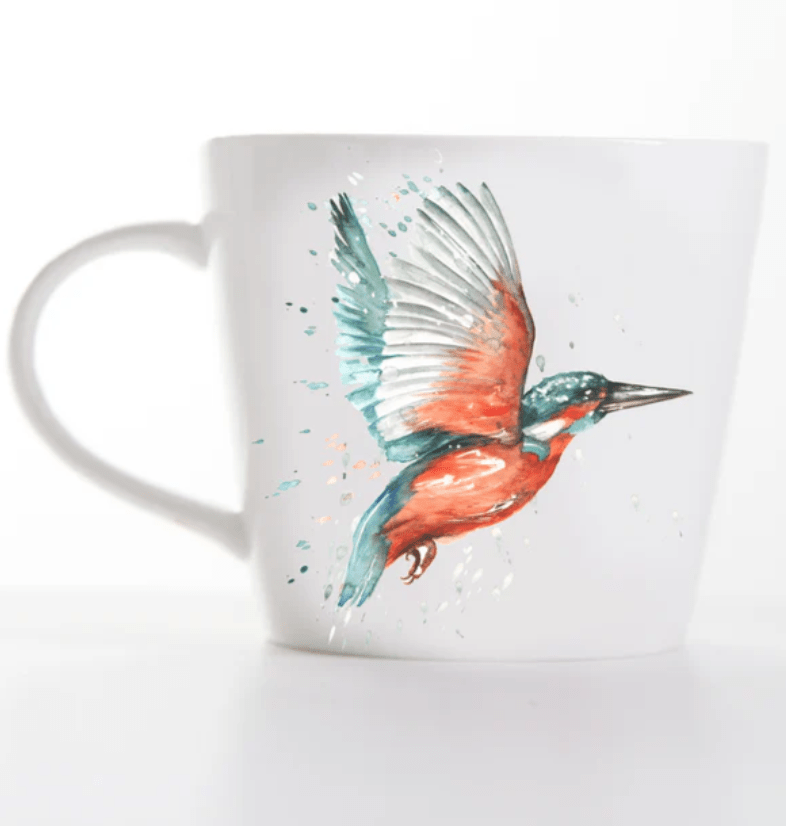 Bone China Mug with Kingfisher Design by Meg Hawkins