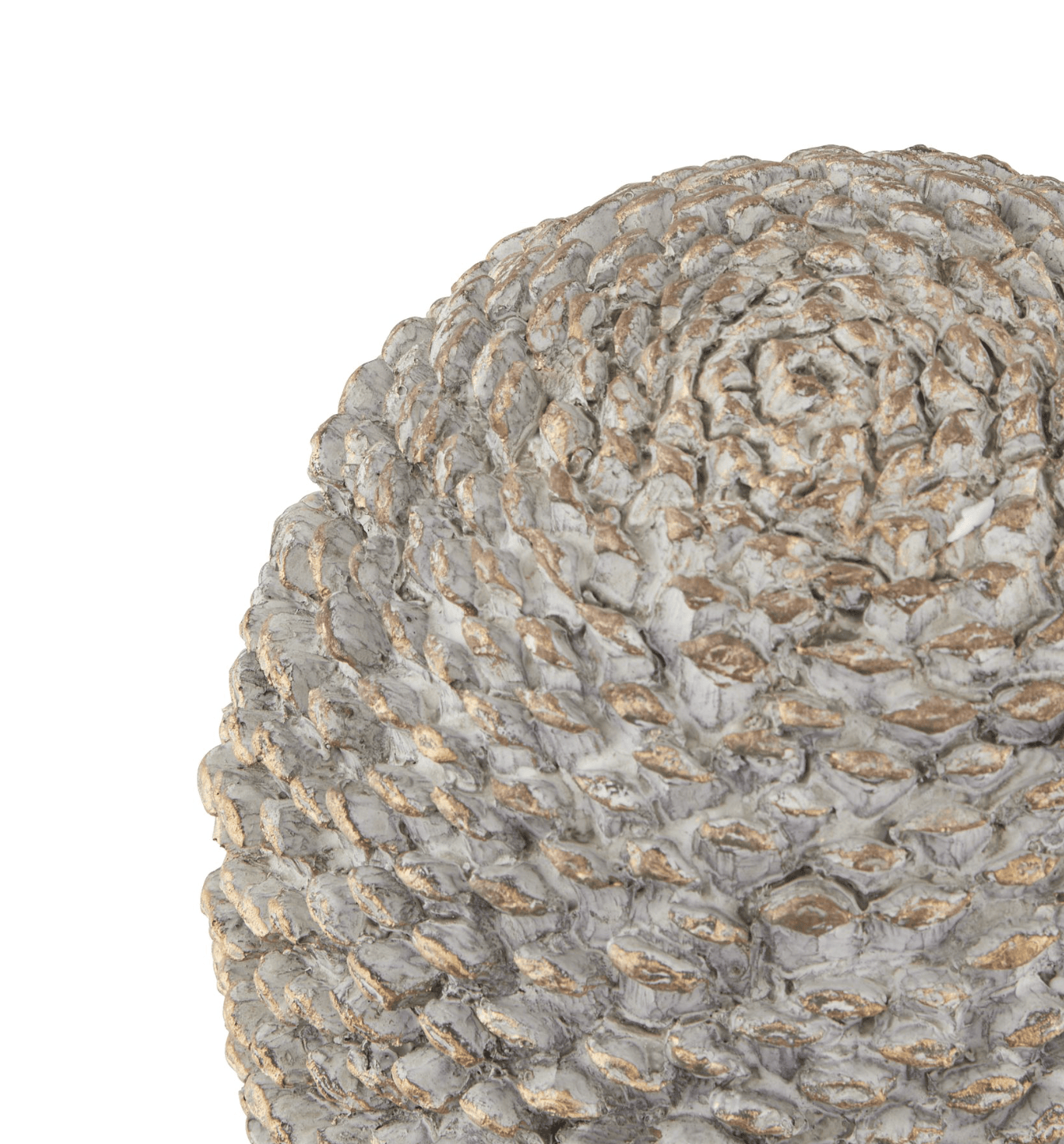 Large Stone Effect Pinecone Ornament Close up