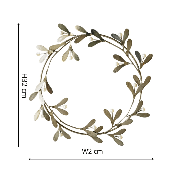 Seasonal Gold Mistletoe Wreath