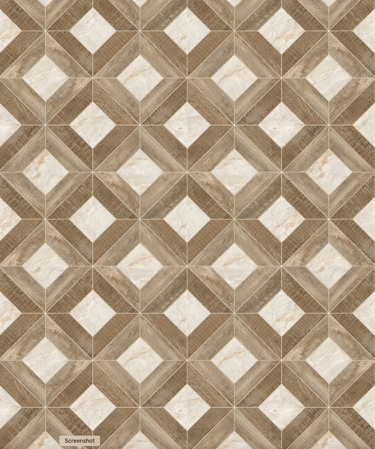 Patterned tile with geometric design in brown and beige tones