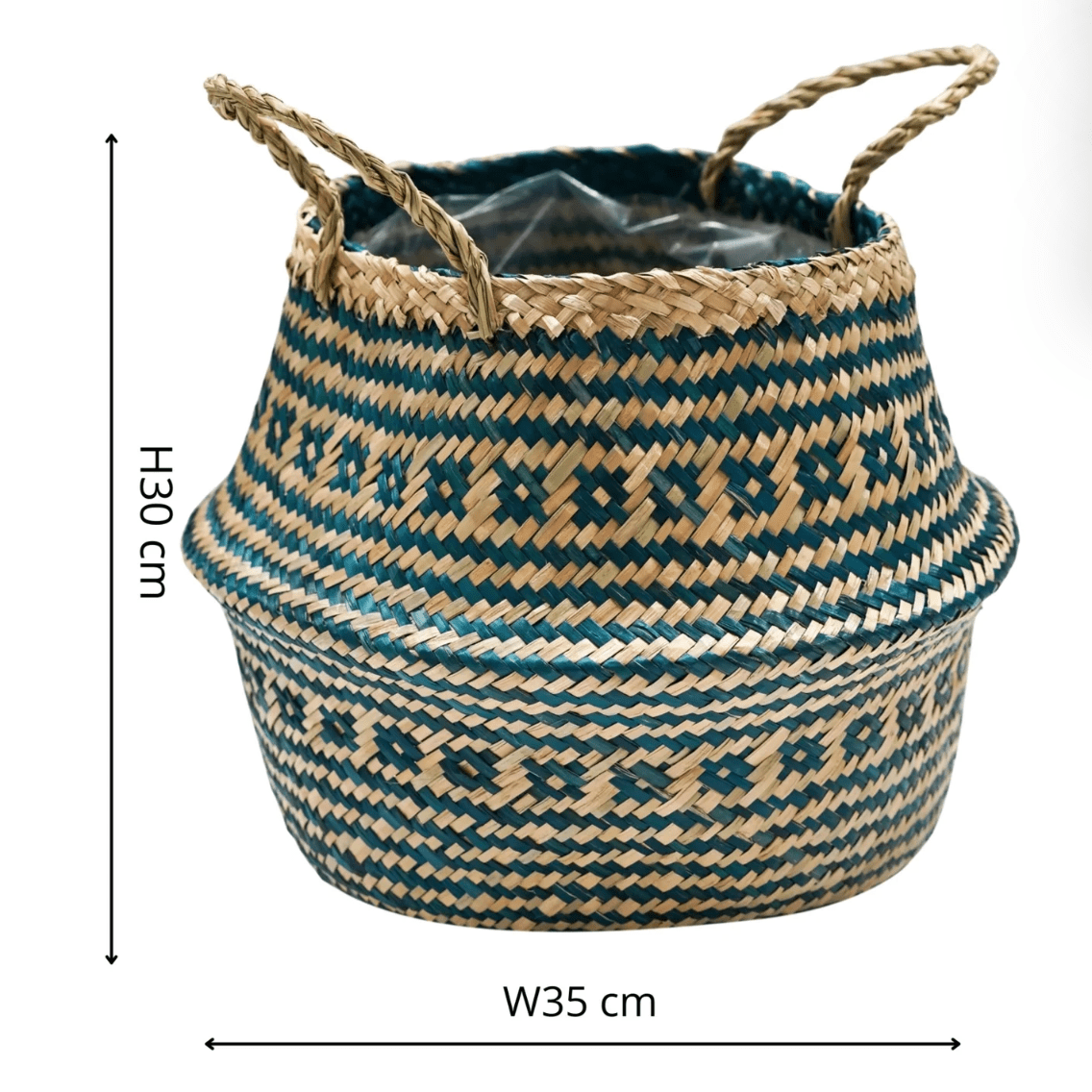 Seagrass Tribal Lined Basket Measurements