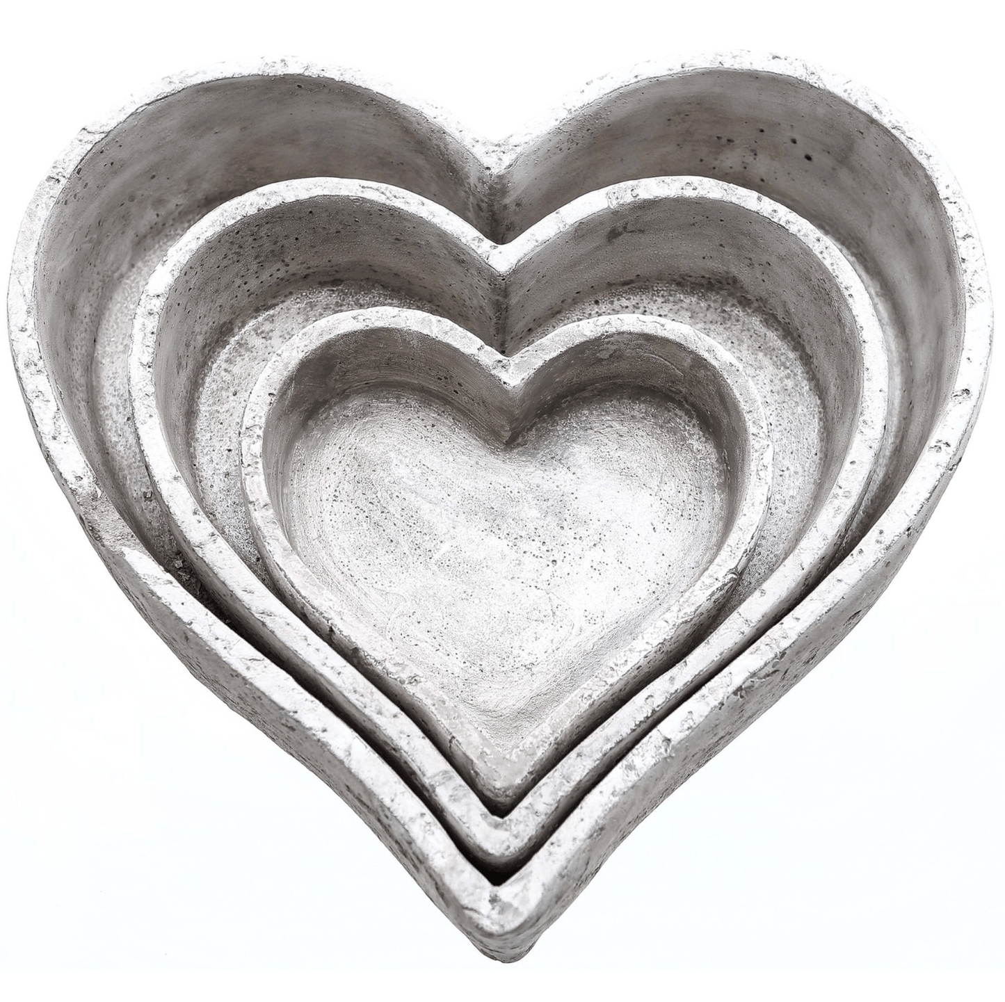 Set Of Three Large Stone Ceramic Dishes Close Up