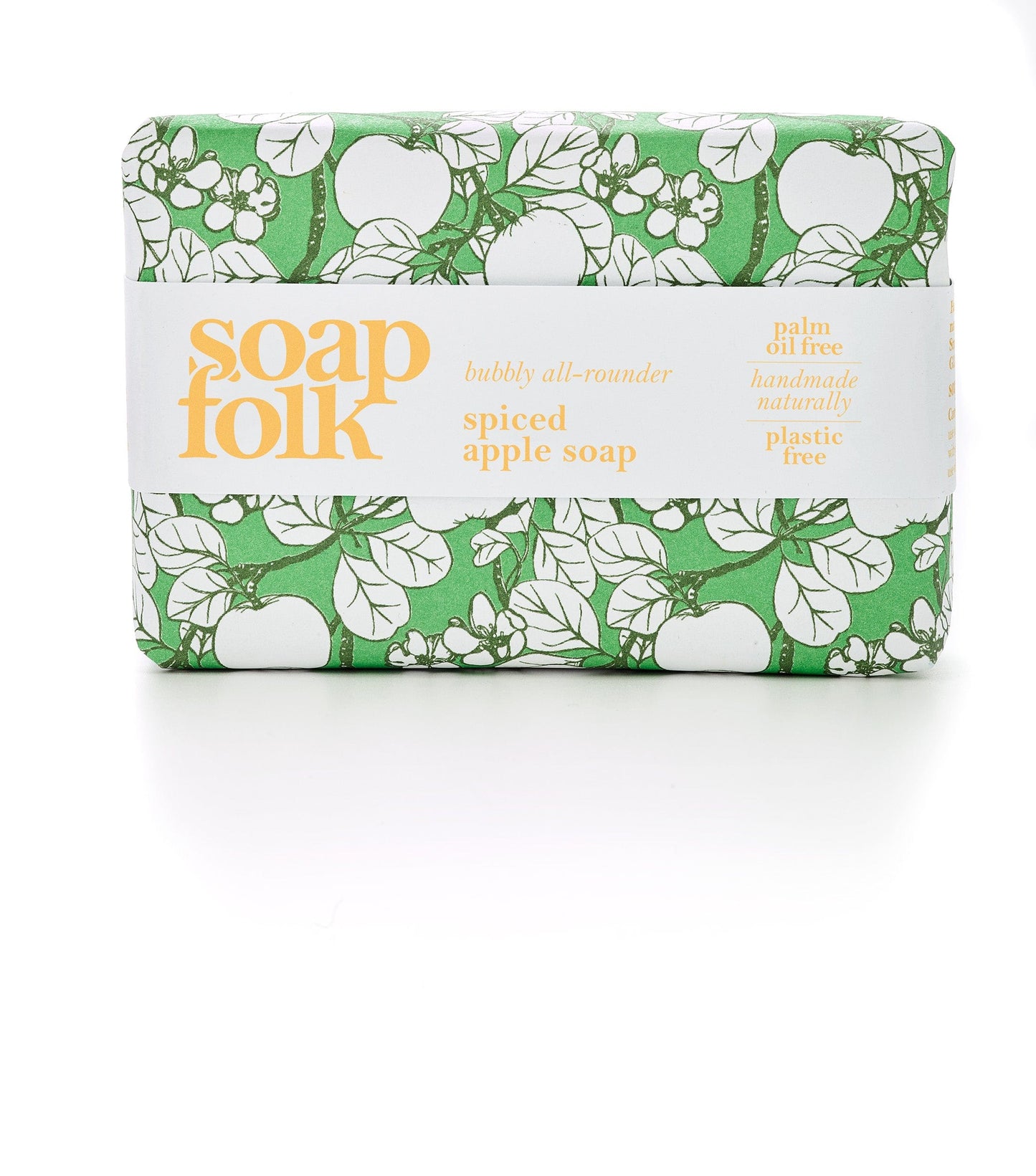 Handmade Soap Bar Spiced Apple by Soap Folk Close up Packaging