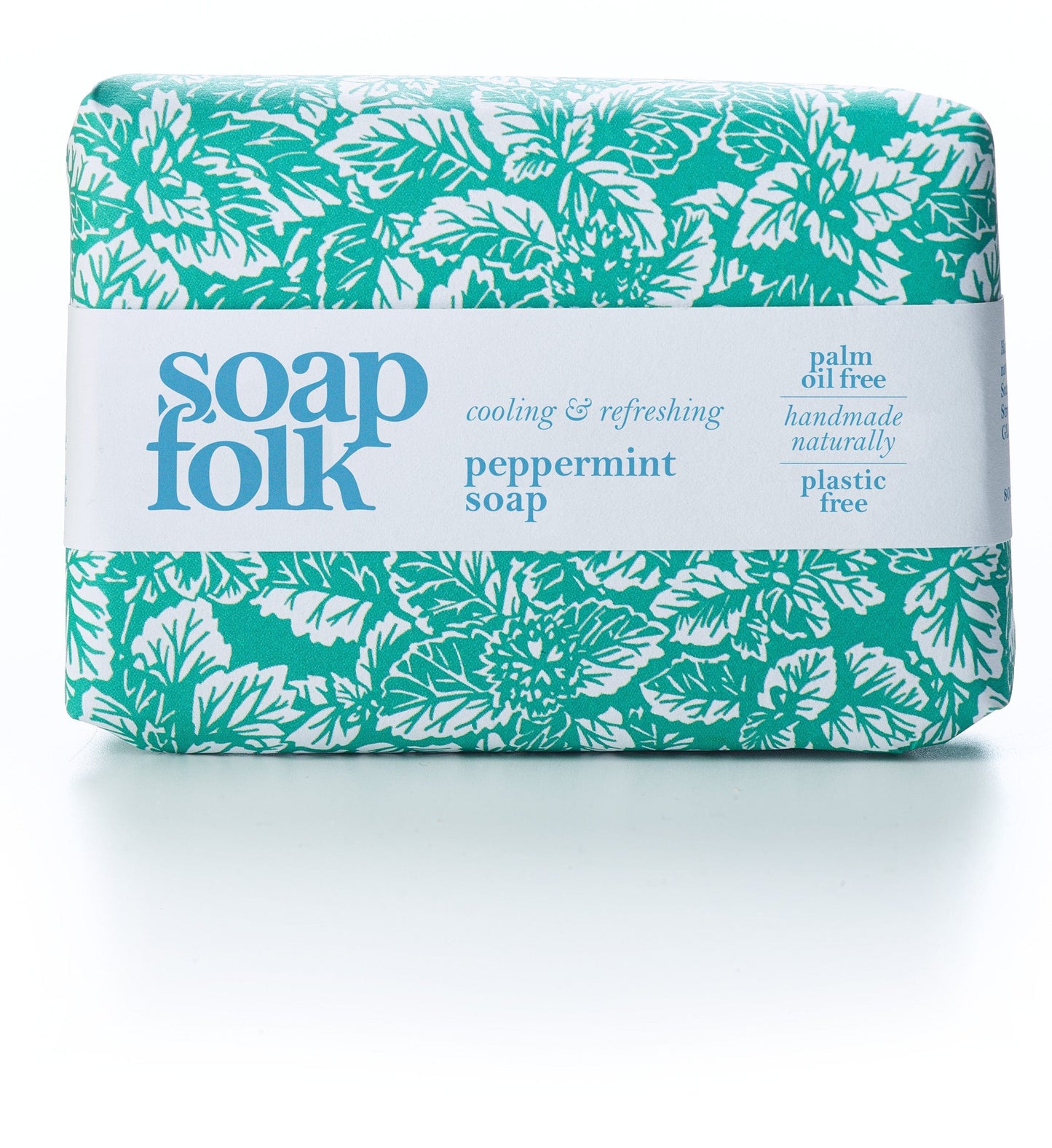 Handmade Soap Bar Peppermint by Soap Folk Close up Packaging