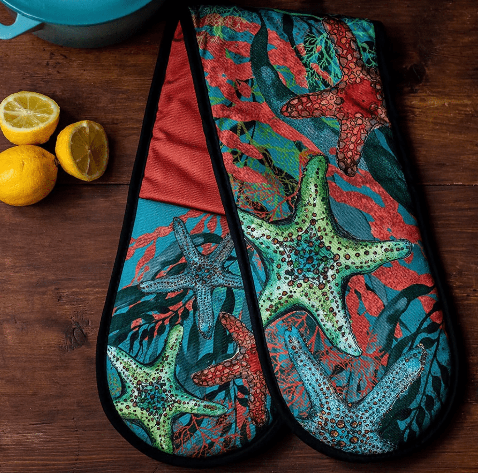 Dollyhotdogs Oven Gloves Starfish Design Turquoise Living
