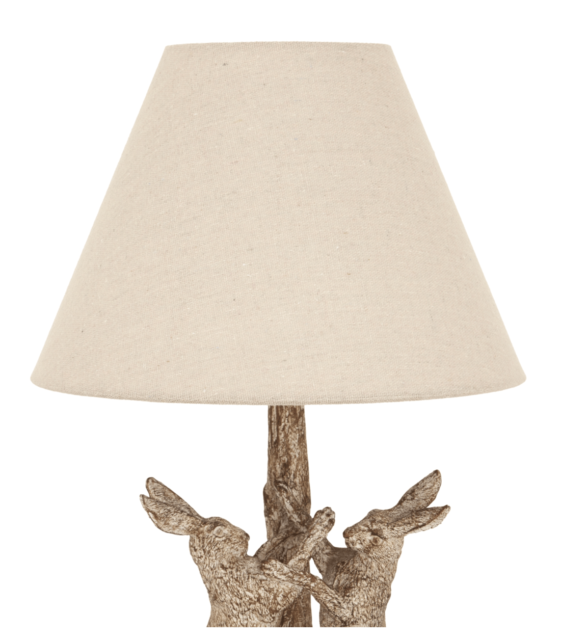 Stonewashed Marching Hares Lamp With Linen Shade