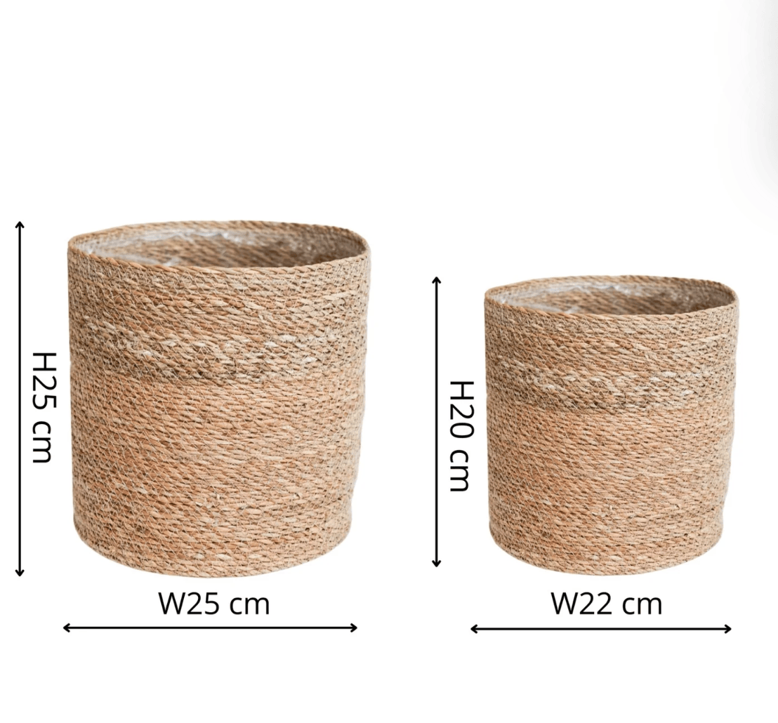 Theo Rim Basket Set of 2 Natural Measurements