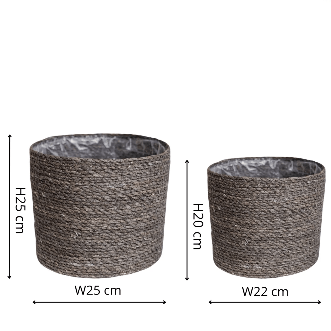 Theo Rim Basket Set of 2 by Ivyline Measurements