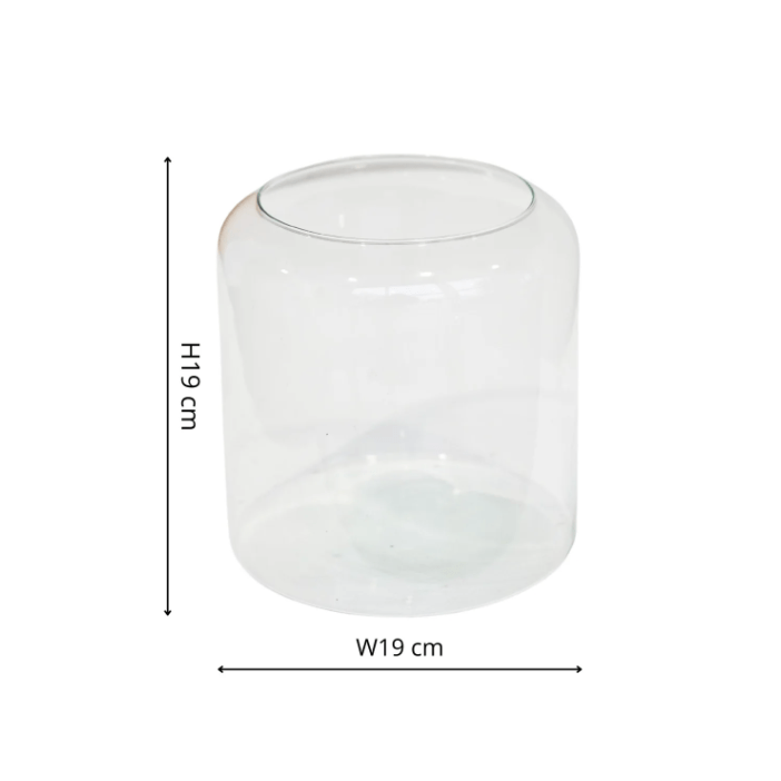 Wide Glass Lantern With Sand