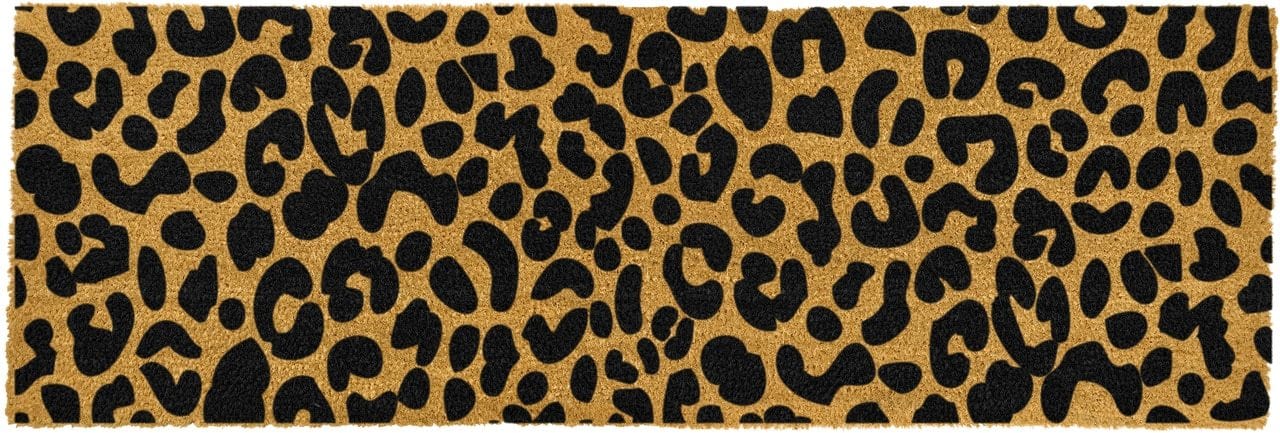 Artsy Double Doormat Leopard Print in Black