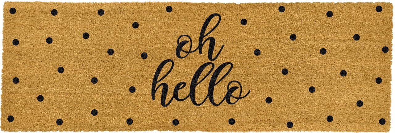 Artsy Double Doormat 'Oh Hello' Detail