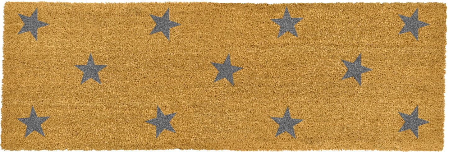 Artsy patio doors door mat grey stars print detail