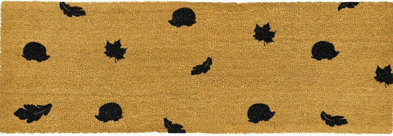 Hedgehog and Leaf Patio Doormat detail by Artsy