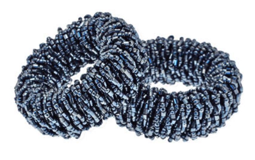 Walton & Co Napkin Rng Set Baroque Design in anthracite