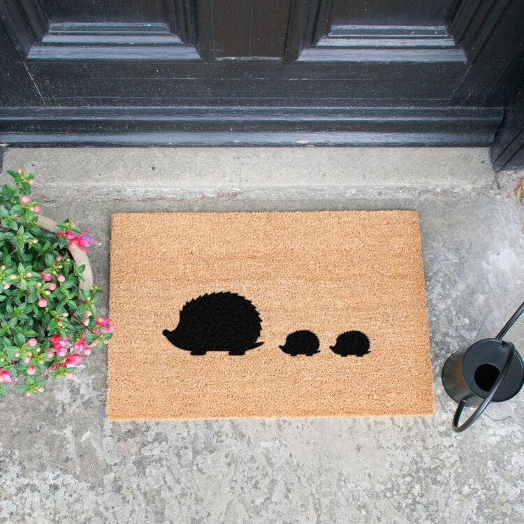 artsy Coir Doormat Hedgehog Design