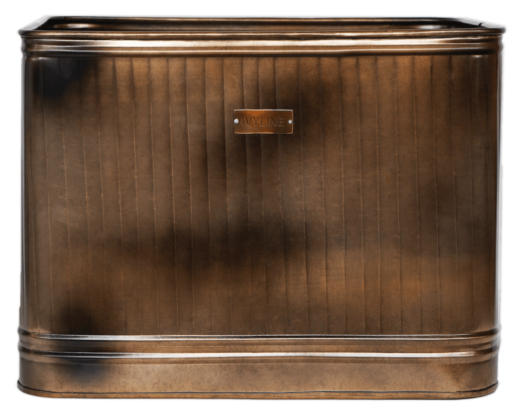 Ivyline Outdoor Hampton Rectangular Copper Planter 50cm