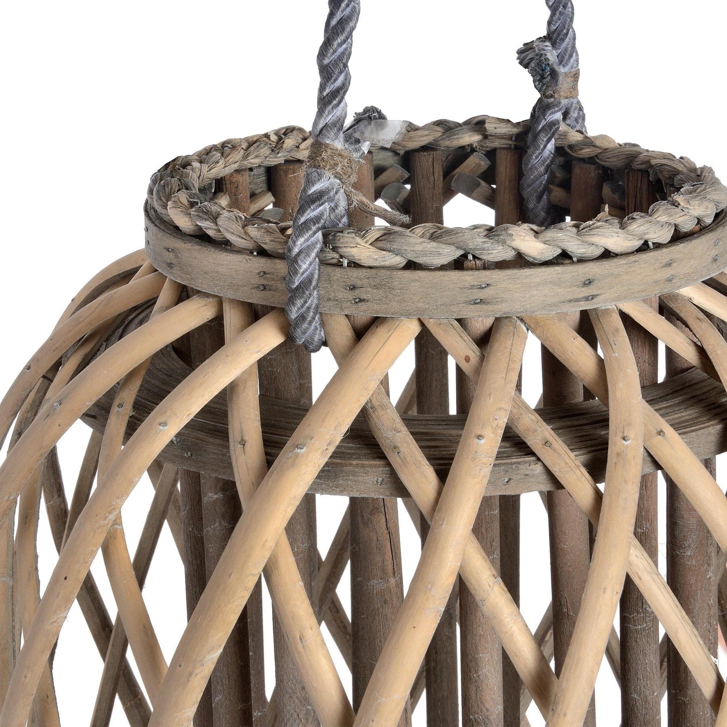 Large Floor Standing Wicker Lantern