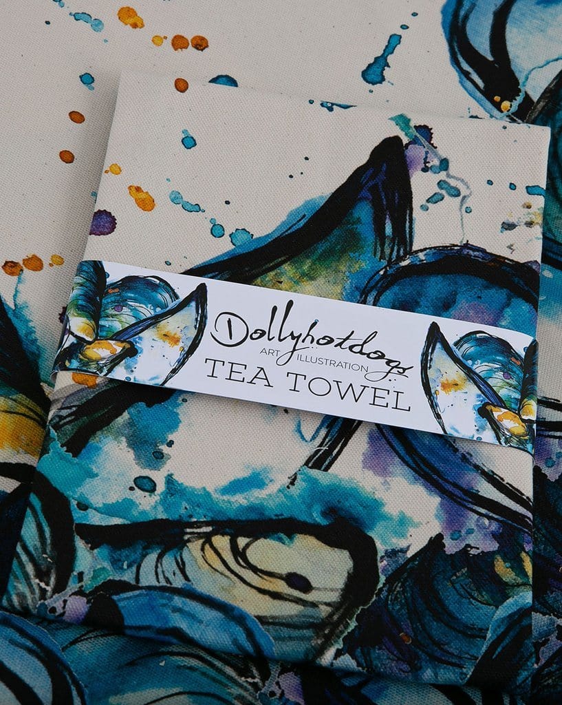 Dollyhotdogs Mussels Tea Towel