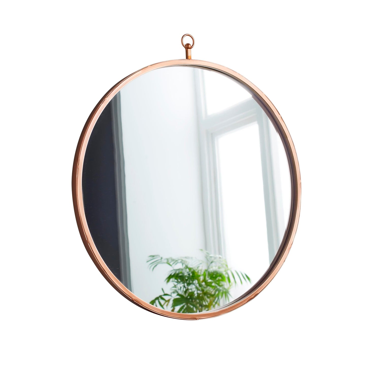 Pink Copper Round Mirror