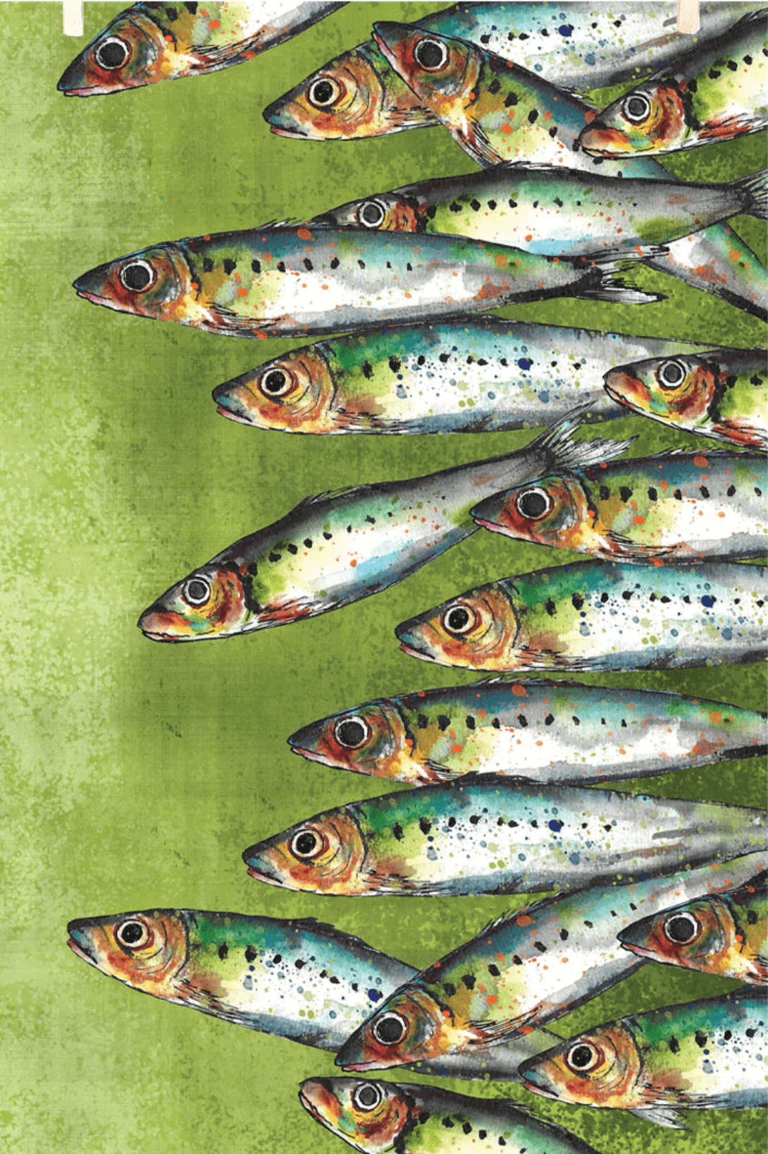 Dollyhotdogs Sardines Tea Towel