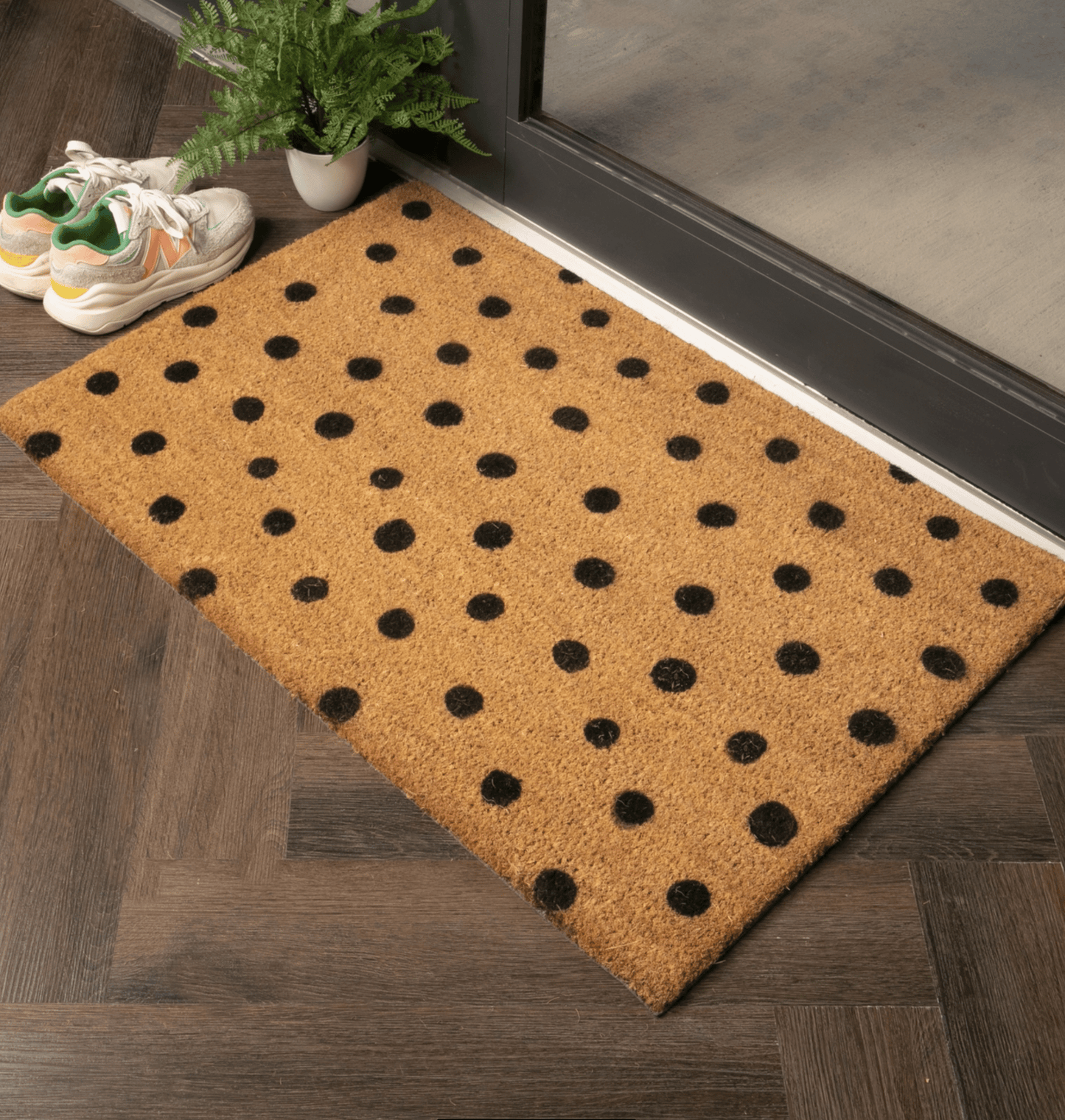 Doormat Extra Large Country Style Grey Spotty Design