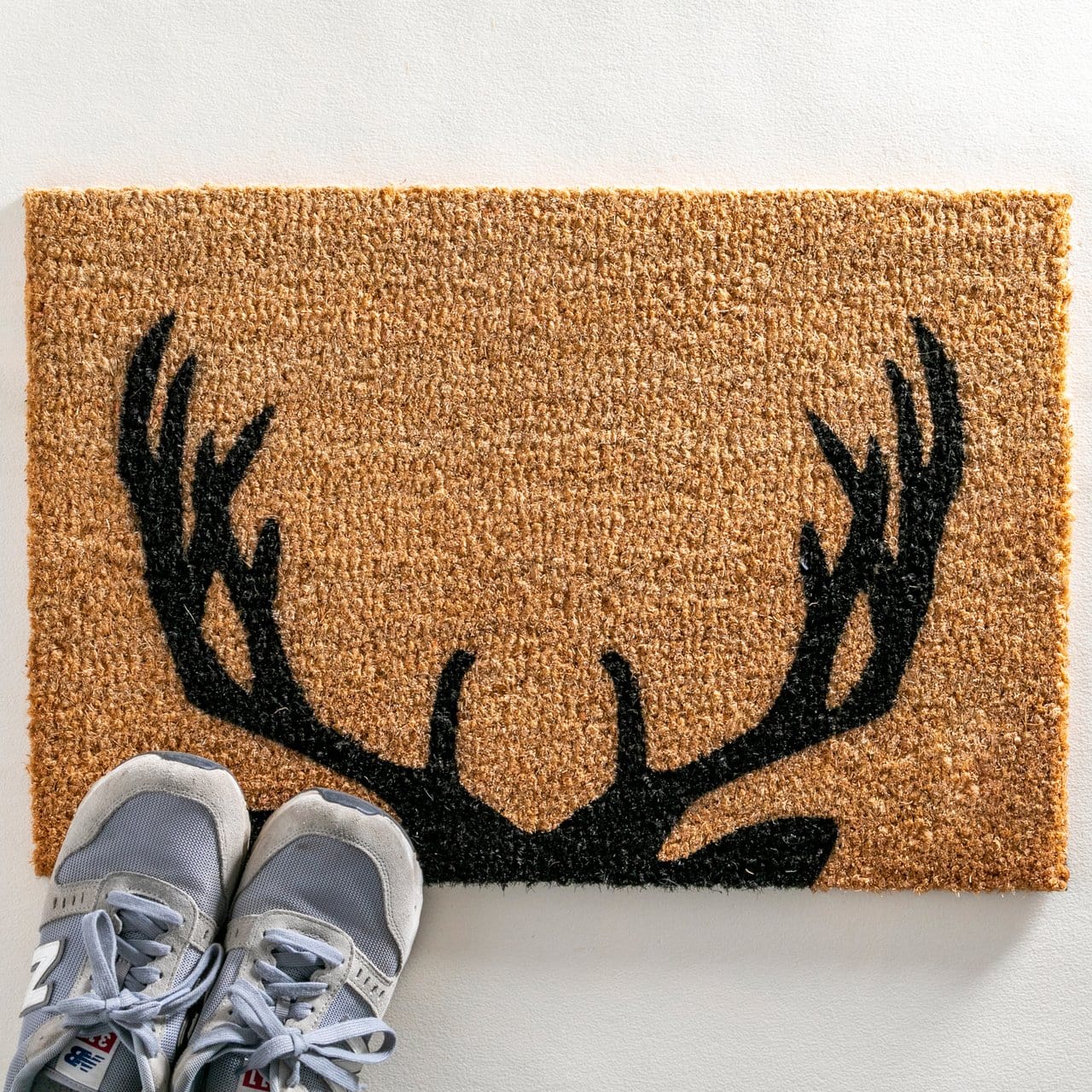 Artsy Coir Doormat Stag Antlers Design