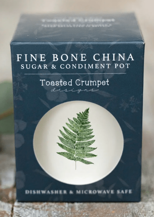 Toasted crumpet Bone China Sugar Pot Fern Design