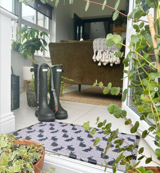 Outdoor Doormat Rabbit Design| Turquoise Living