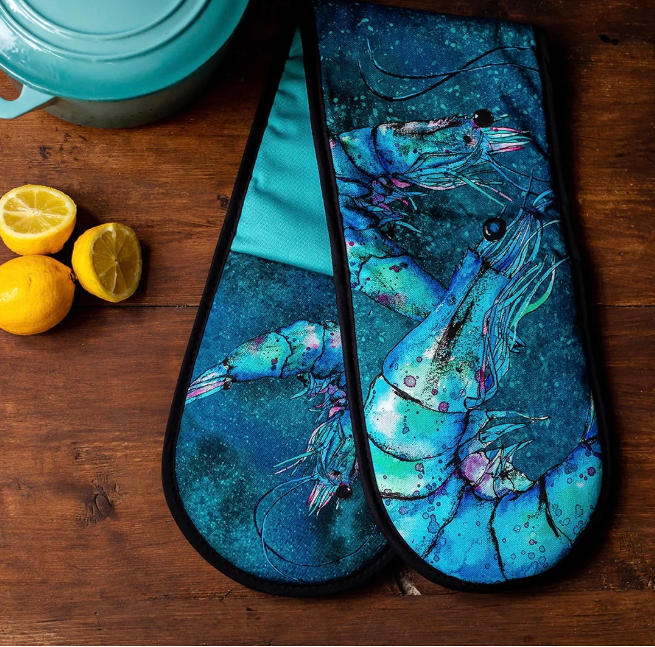 Prawns Oven Gloves by Dollyhotdogs | Turquoise Living