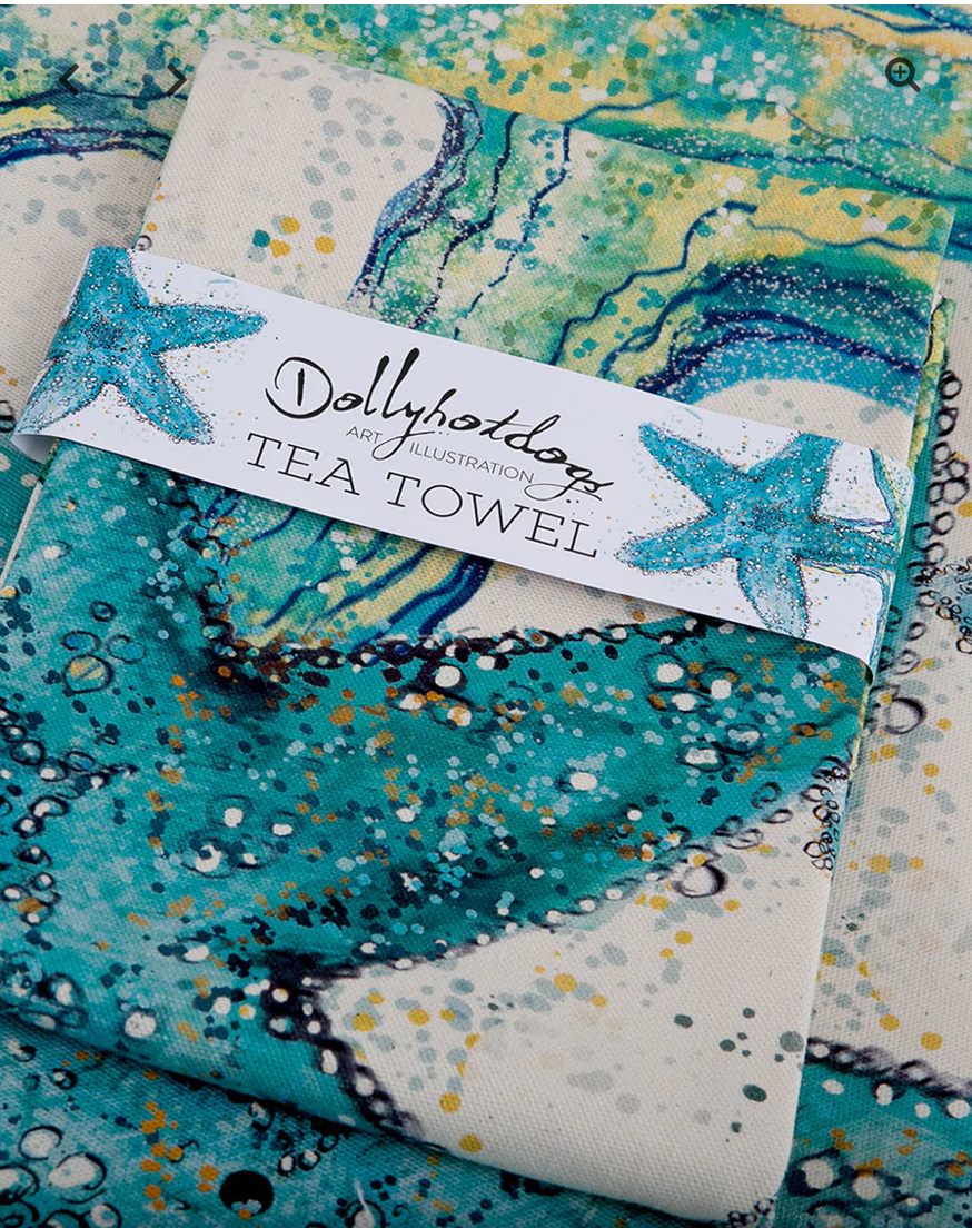 Starfish Tea Towel by Dollyhotdogs | Turquoise Living