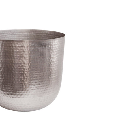 Felix Hammered Metal Planter Set of 3 silver