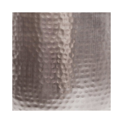 Felix Hammered Metal Planter Set of 3 silver closeup