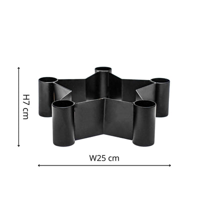 Star Centrepiece Dinner Candle Holder in Black