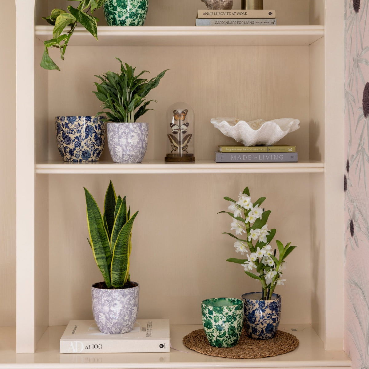 Monza Ceramic Planter by Ivyline vintage blue