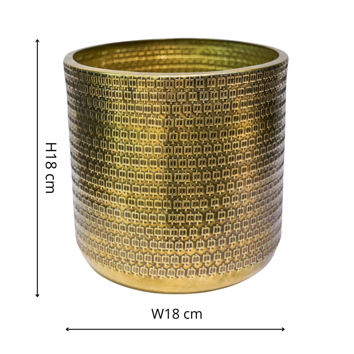 Solis Embossed Planter by Ivyline Measurements