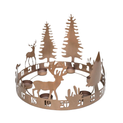 Round Advent Forest Tealight Centrepiece Metal