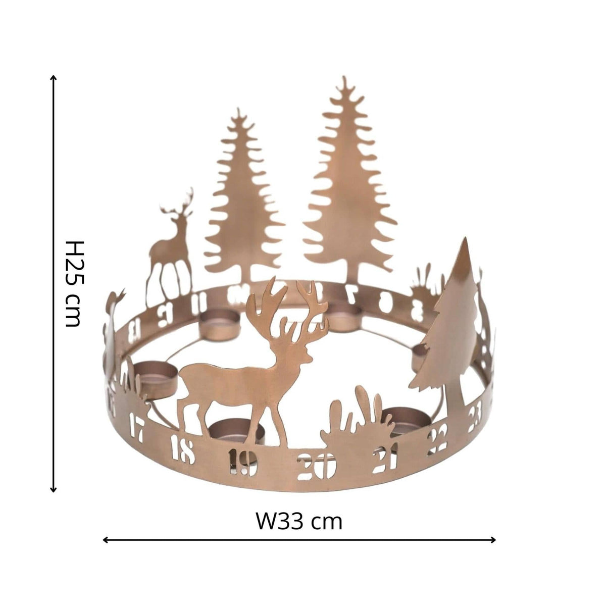 Round Advent Forest Tealight Centrepiece Metal