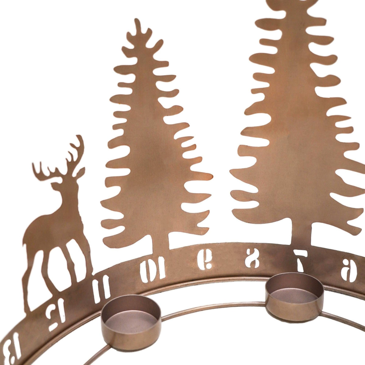 Round Advent Forest Tealight Centrepiece Metal