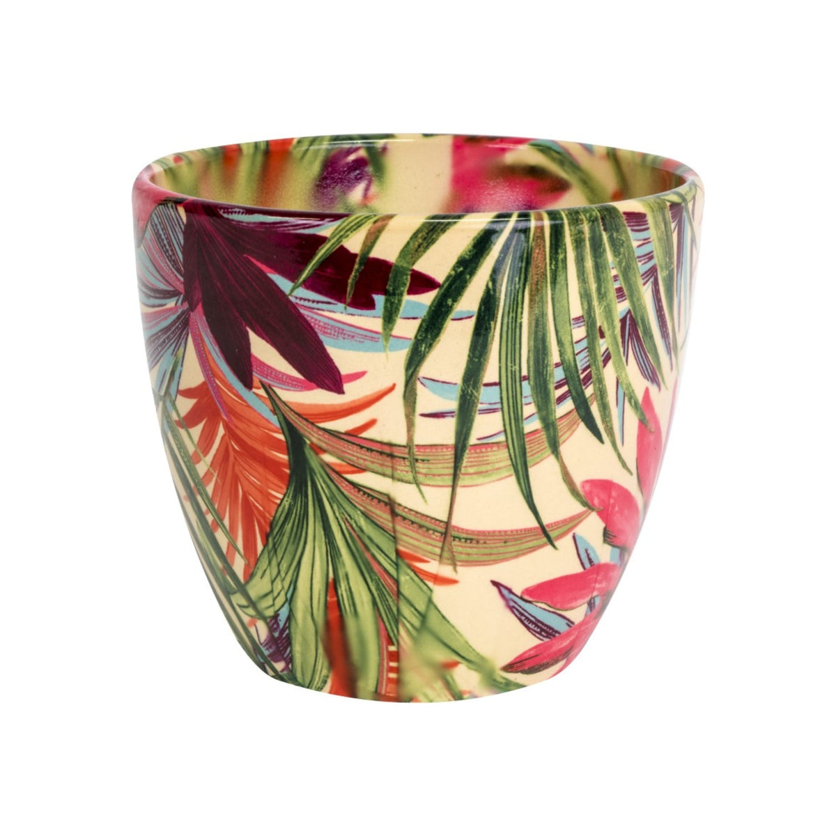 Monza Ceramic Planter by Ivyline tropical fuchsia