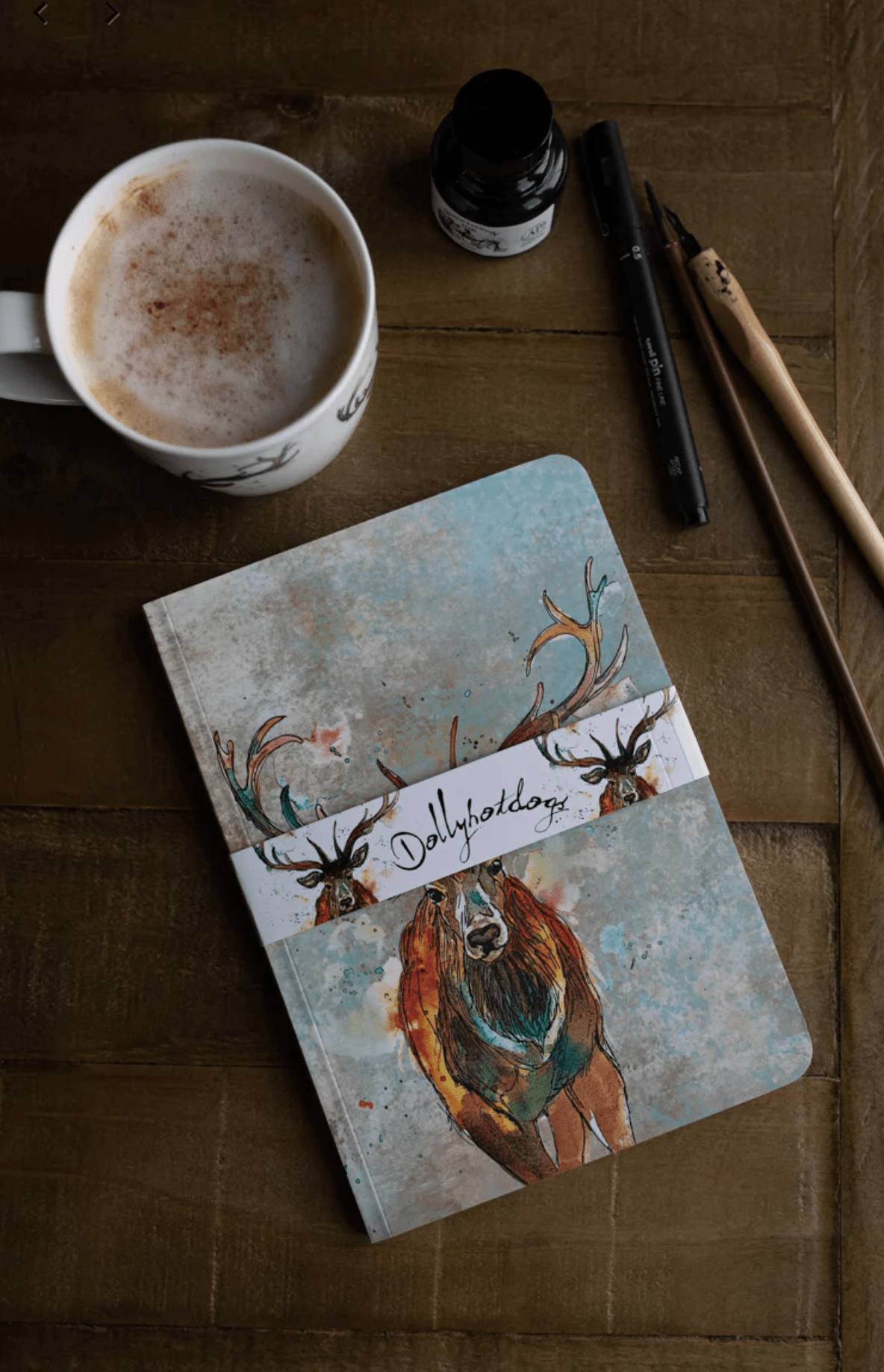 A5 paperback notebook Stag Design by Dollyhotdogs