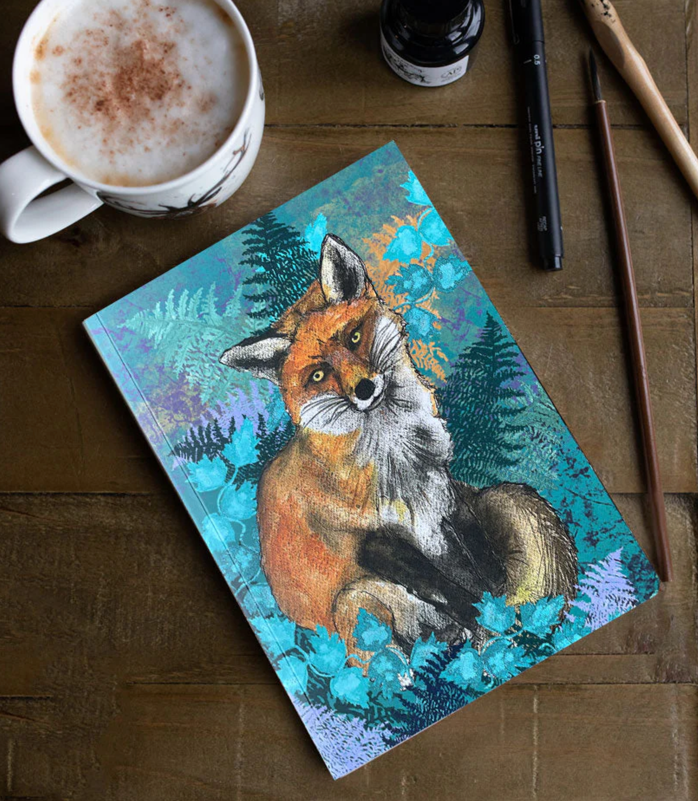 A5 paperback notebook Fox Design by Dollyhotdogs